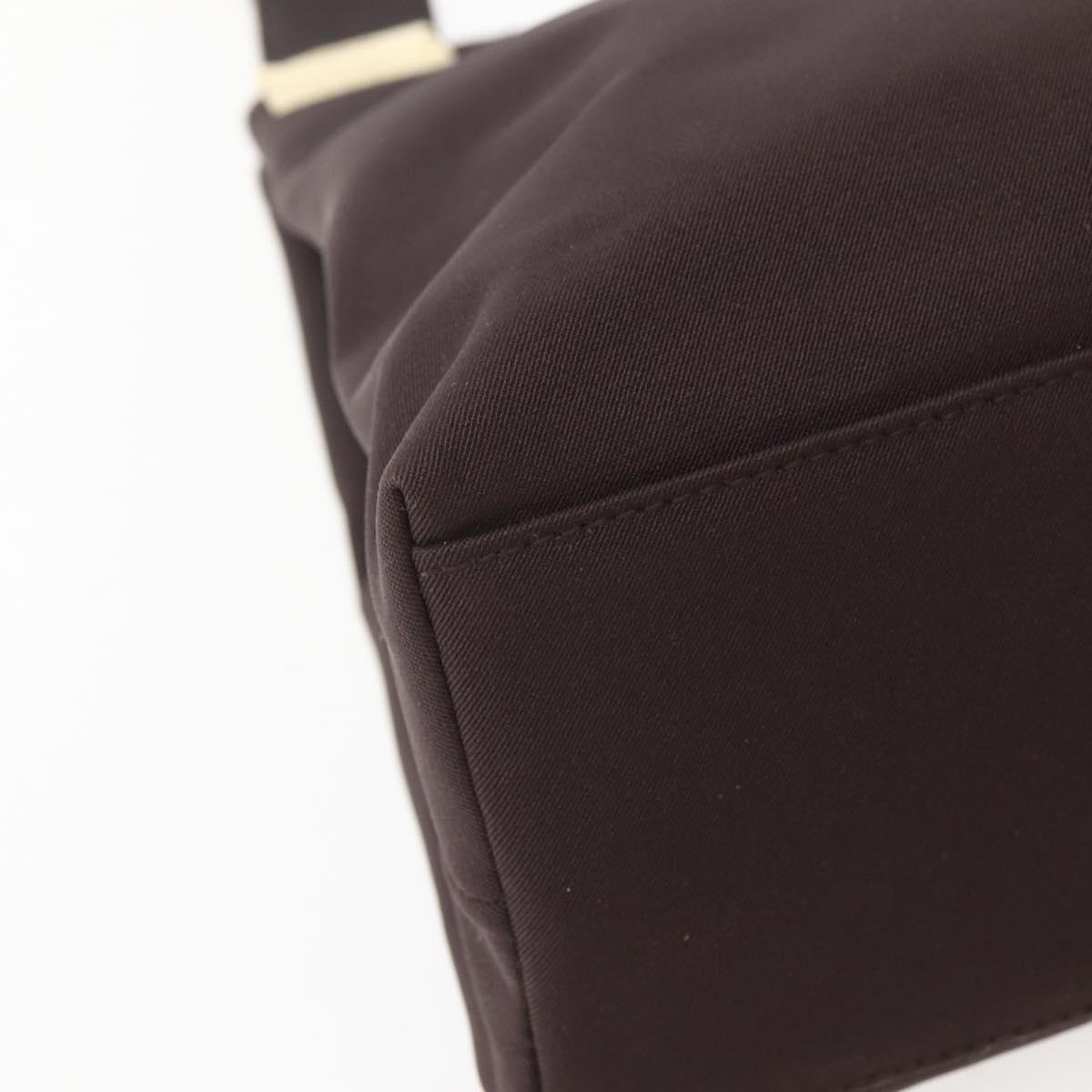Salvatore Ferragamo Tote Bag Canvas Brown Gold Auth 143220