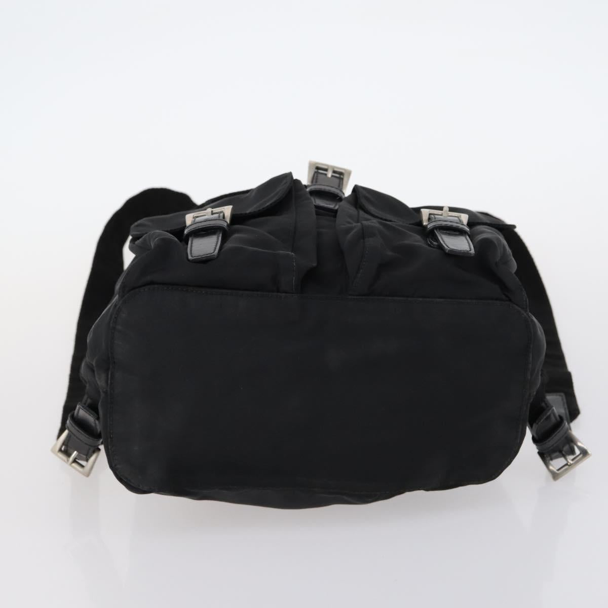 PRADA Backpack Nylon Black Silver Auth 143225