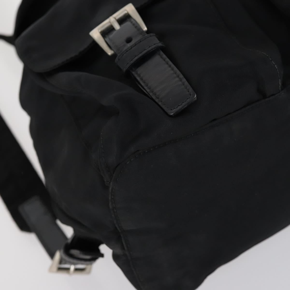 PRADA Backpack Nylon Black Silver Auth 143225