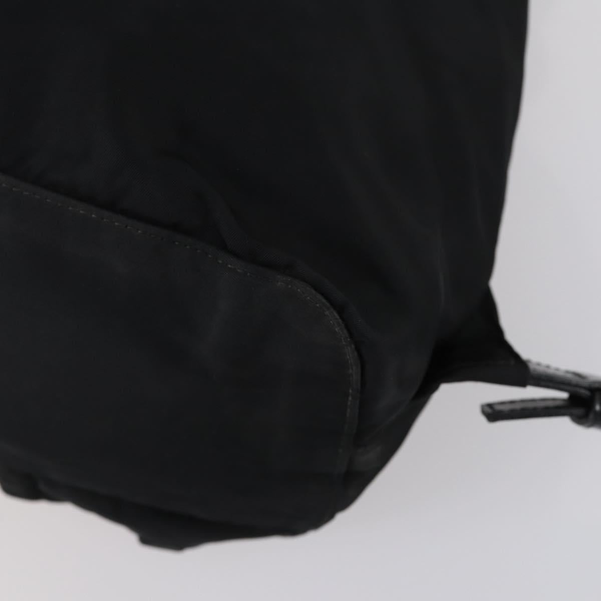PRADA Backpack Nylon Black Silver Auth 143225