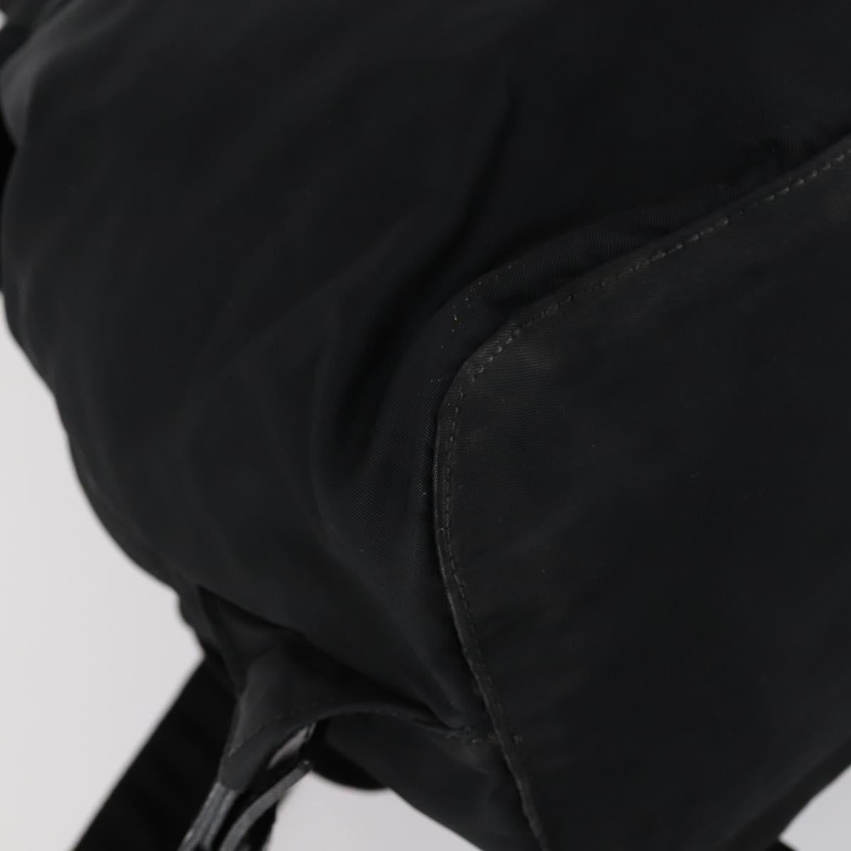 PRADA Backpack Nylon Black Silver Auth 143225A