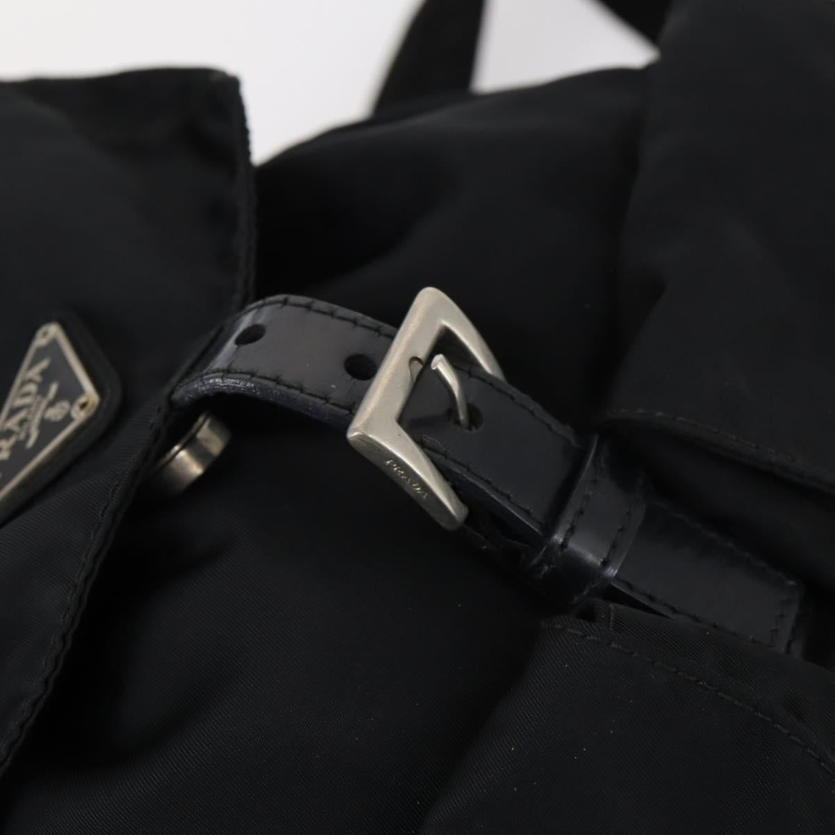 PRADA Backpack Nylon Black Silver Auth 143225A