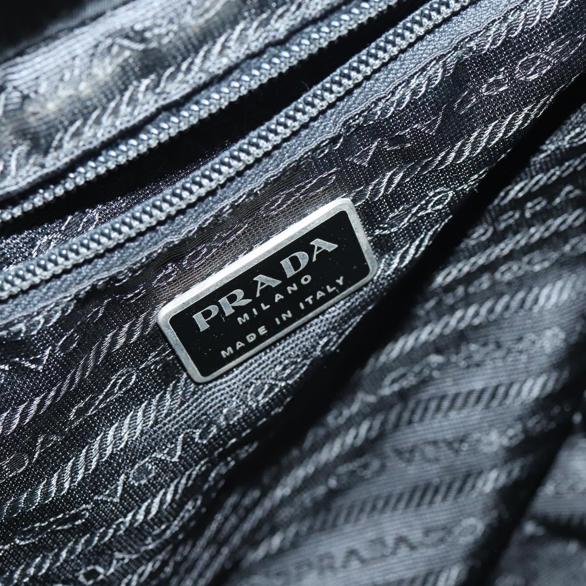 PRADA Backpack Nylon Black Silver Auth 143225A