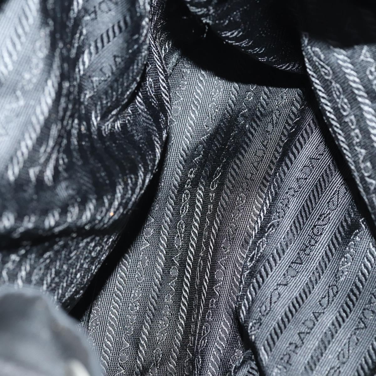 PRADA Backpack Nylon Black Silver Auth 143225