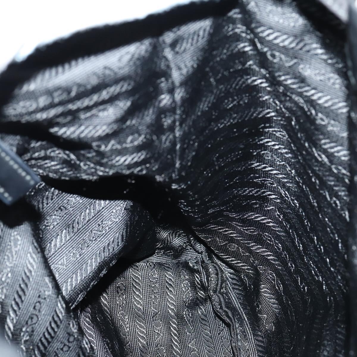 PRADA Backpack Nylon Black Silver Auth 143225A
