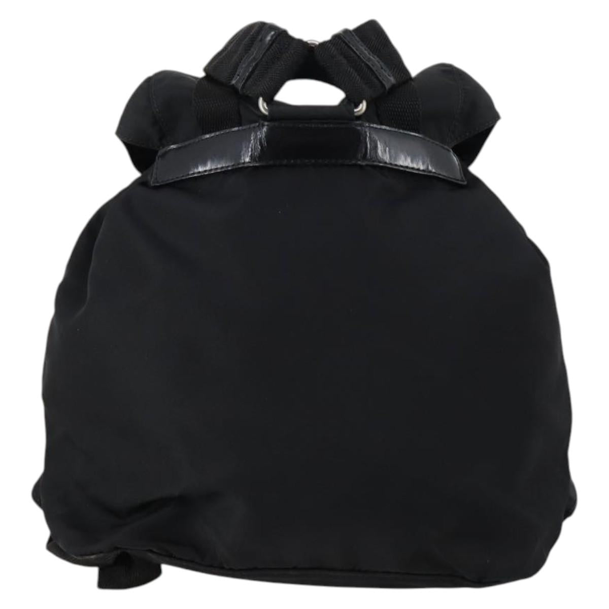 PRADA Backpack Nylon Black Silver Auth 143225A