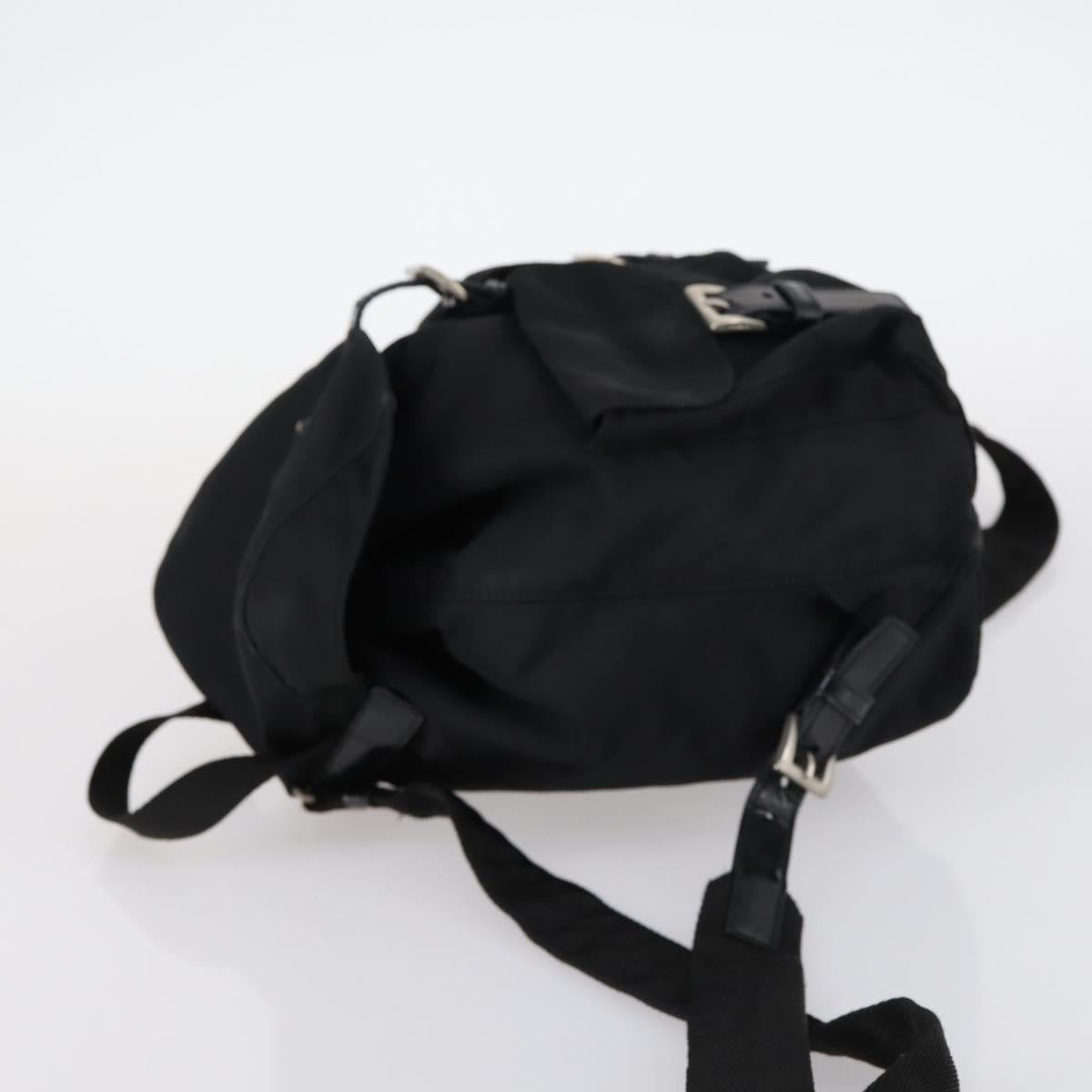 PRADA Backpack Nylon Black Silver Auth 143225A