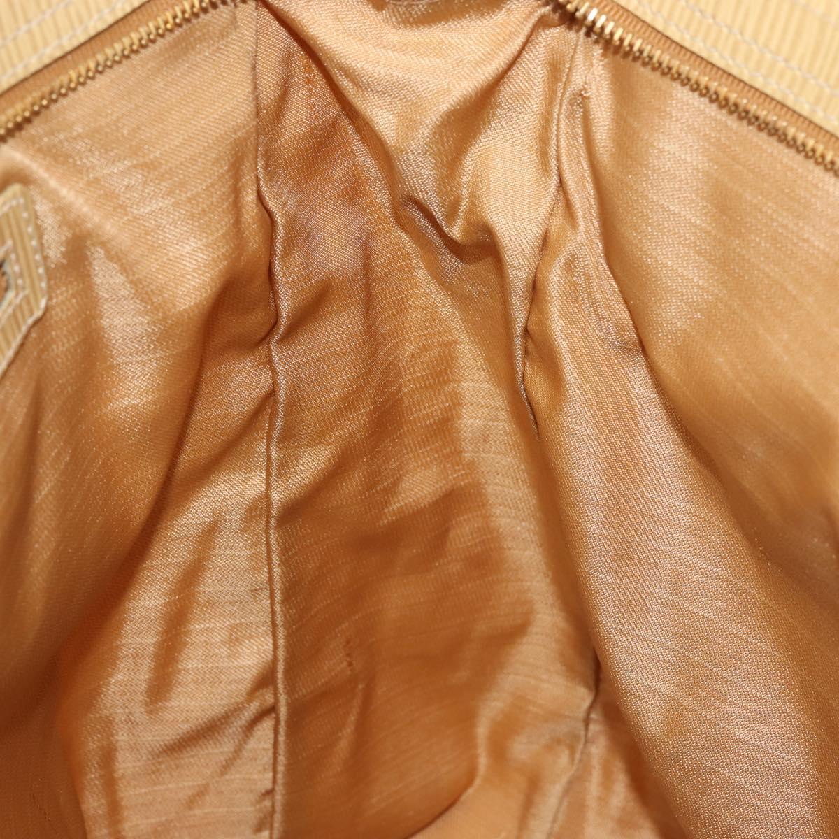 FENDI Zucca Canvas Hand Bag Yellow Gold Auth 143226