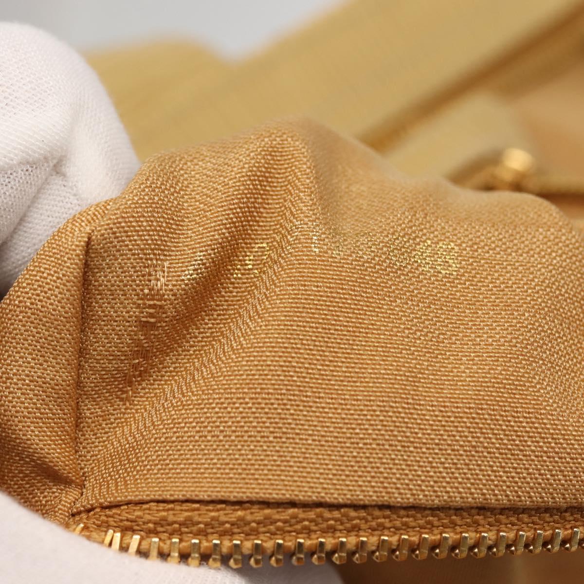 FENDI Zucca Canvas Hand Bag Yellow Gold Auth 143226