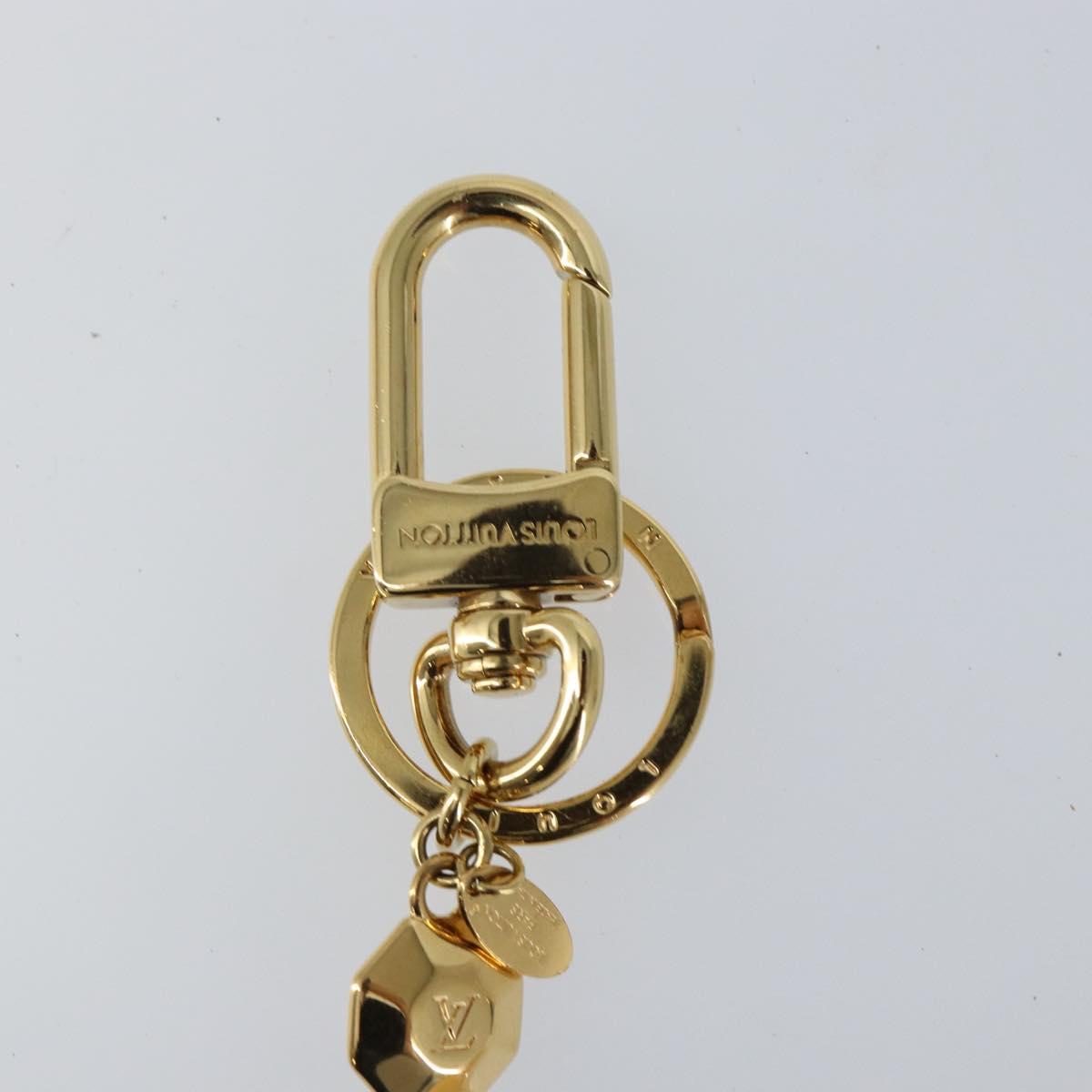 LOUIS VUITTON Porte Cles LV Fan Set Logo Charm metal Gold M65216 LV Auth 143231