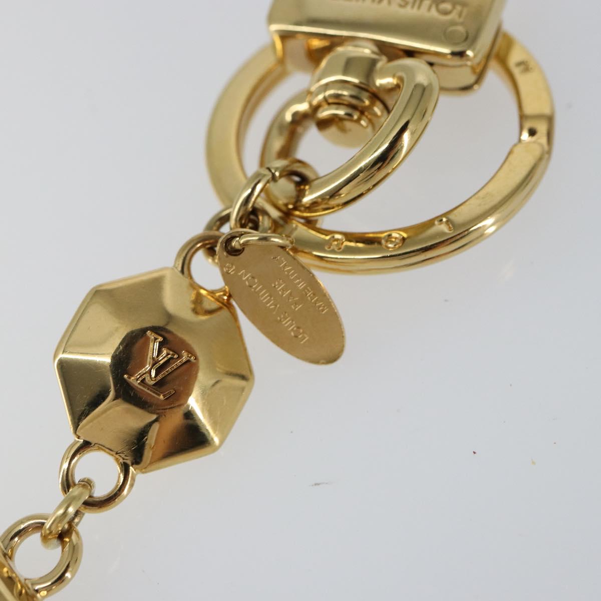 LOUIS VUITTON Porte Cles LV Fan Set Logo Charm metal Gold M65216 LV Auth 143231