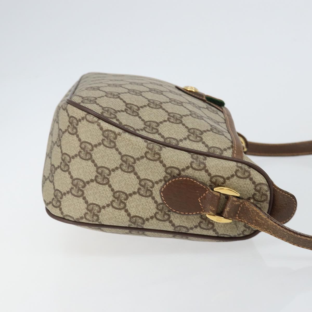 GUCCI GG Supreme Web Sherry Line Shoulder Bag PVC Beige 89 02 077 Auth 143236