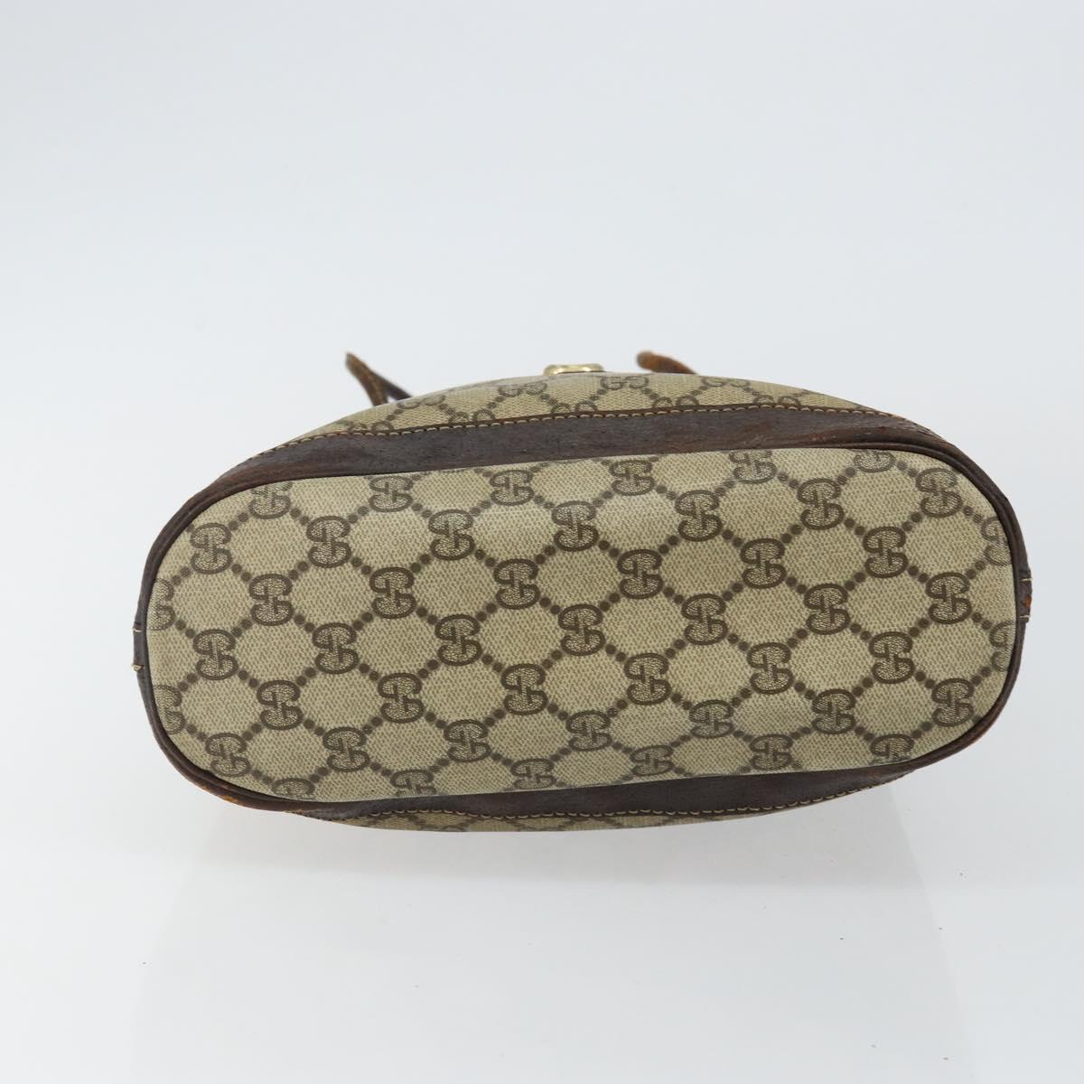 GUCCI GG Supreme Shoulder Bag PVC Beige Gold Auth 143238