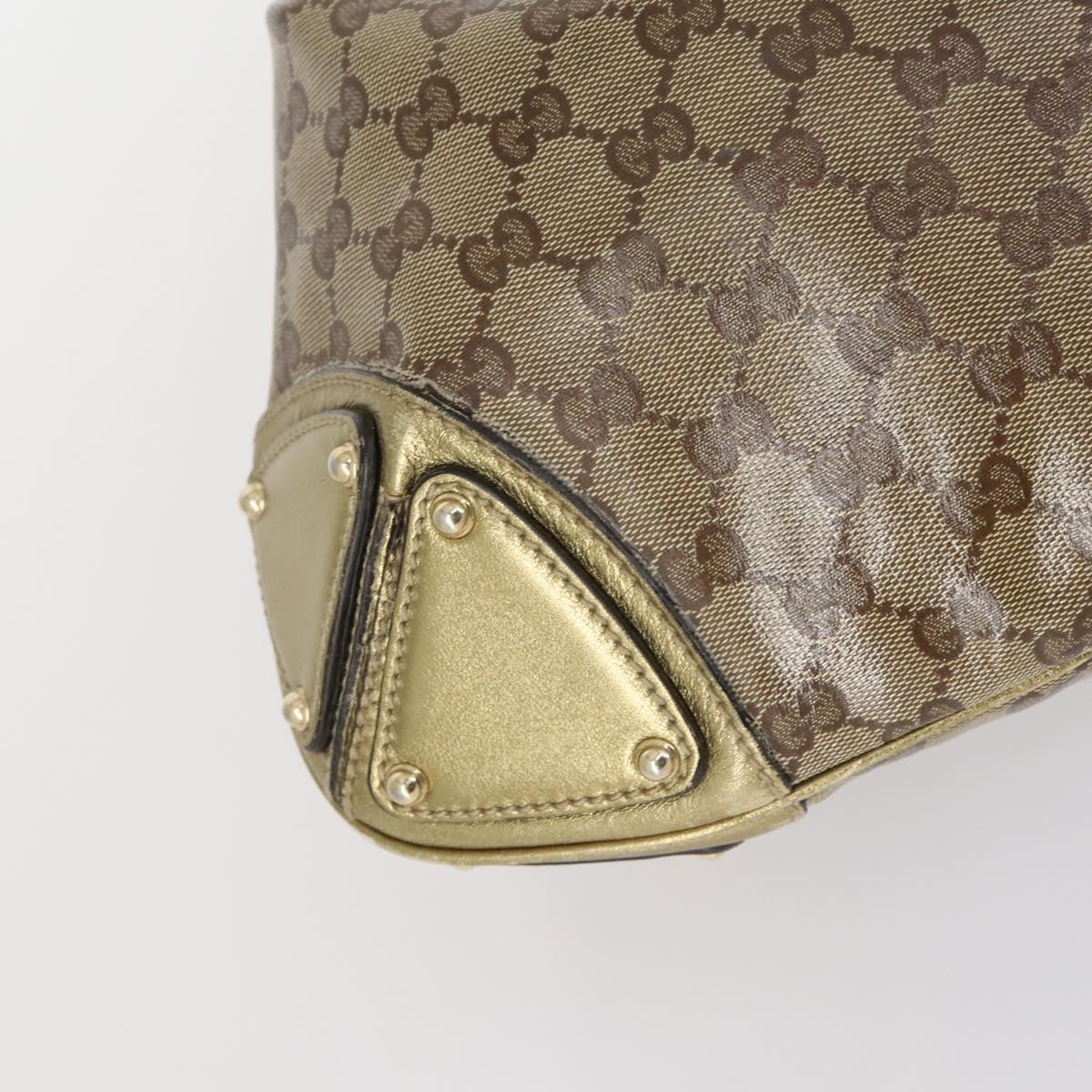GUCCI GG Crystal Shoulder Bag 2way Beige Gold 185566 Auth 143239