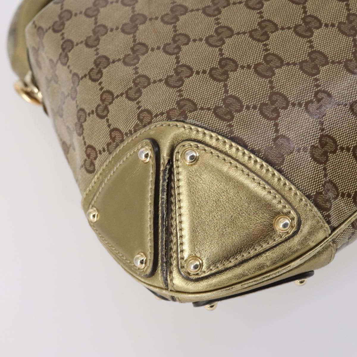 GUCCI GG Crystal Shoulder Bag 2way Beige Gold 185566 Auth 143239