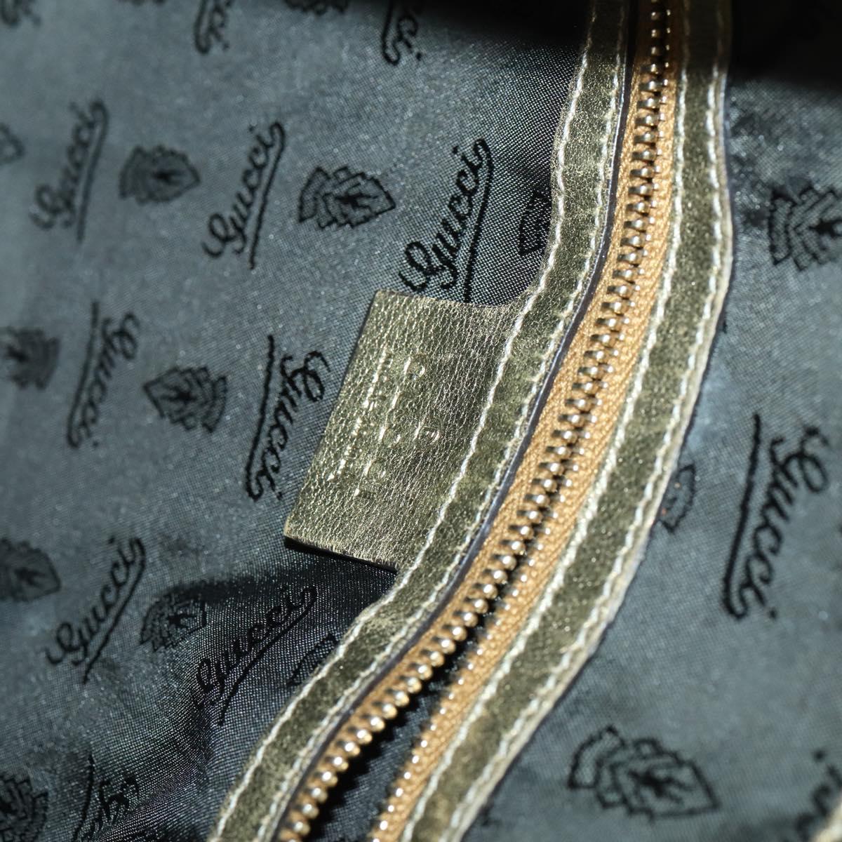 GUCCI GG Crystal Shoulder Bag 2way Beige Gold 185566 Auth 143239