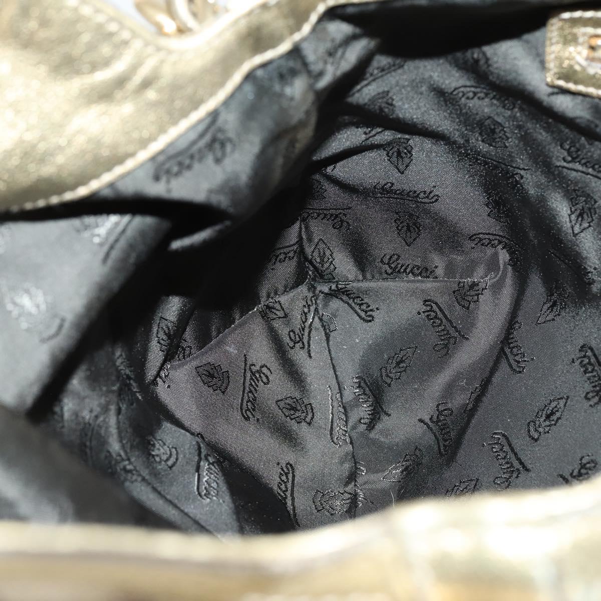 GUCCI GG Crystal Shoulder Bag 2way Beige Gold 185566 Auth 143239
