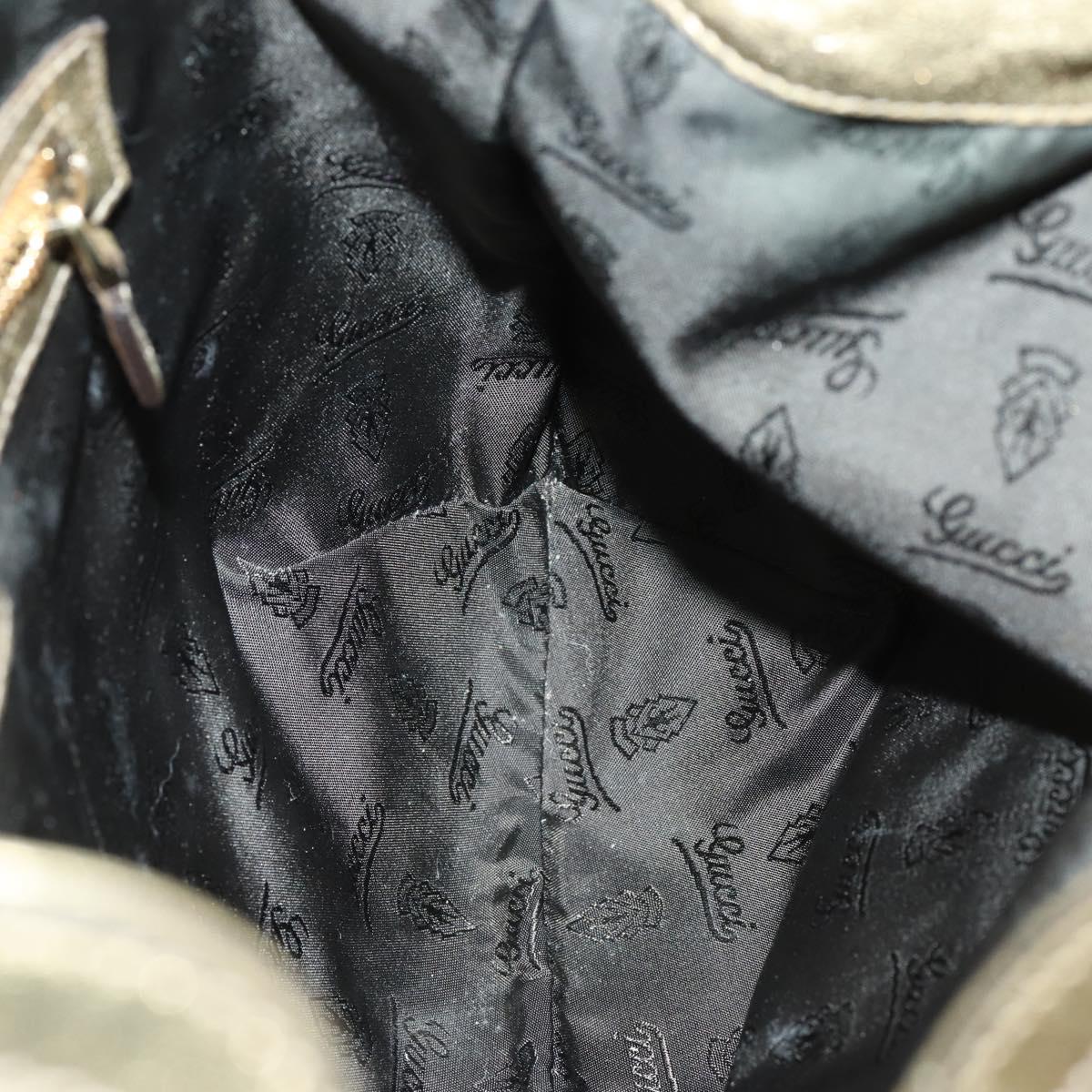 GUCCI GG Crystal Shoulder Bag 2way Beige Gold 185566 Auth 143239