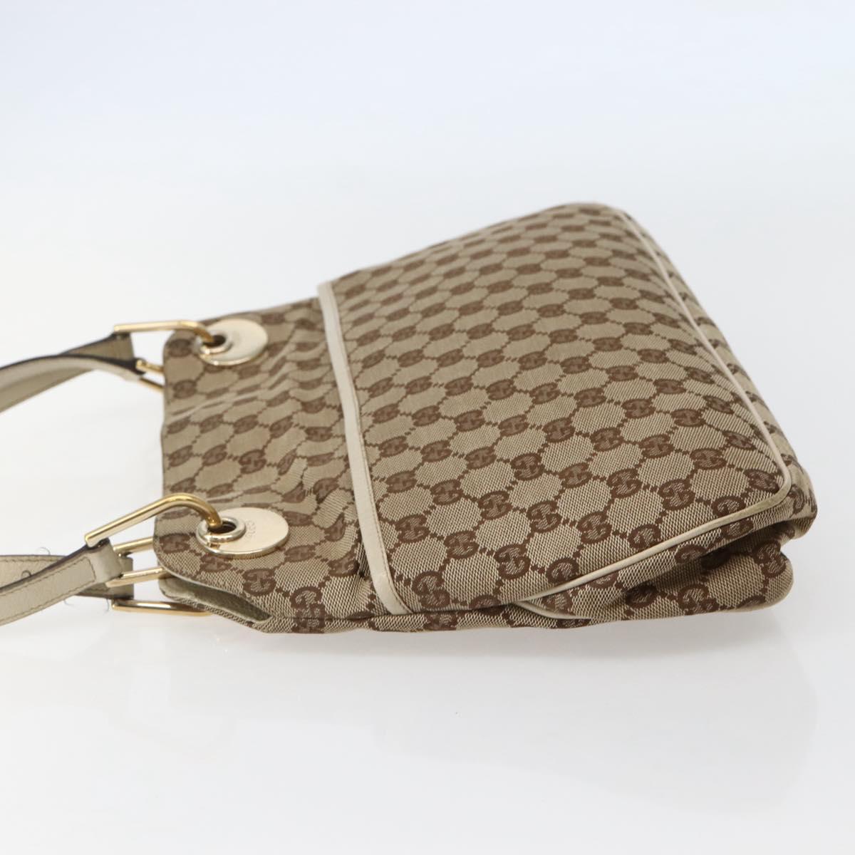 GUCCI GG Canvas Tote Bag Beige Gold 121023 Auth 143241