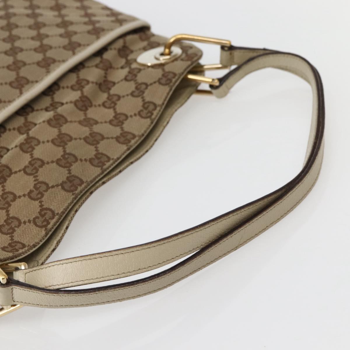 GUCCI GG Canvas Tote Bag Beige Gold 121023 Auth 143241