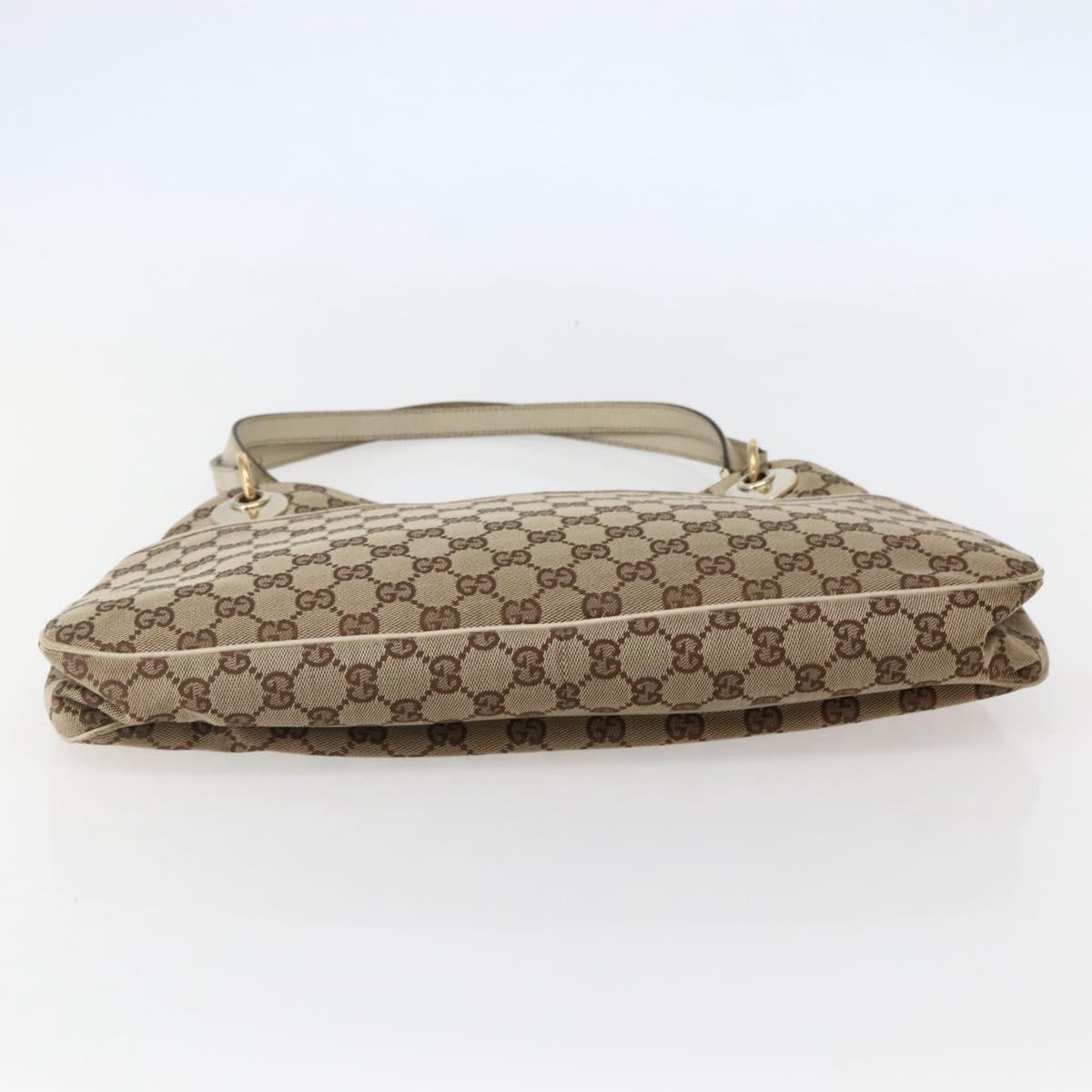 GUCCI GG Canvas Tote Bag Beige Gold 121023 Auth 143241