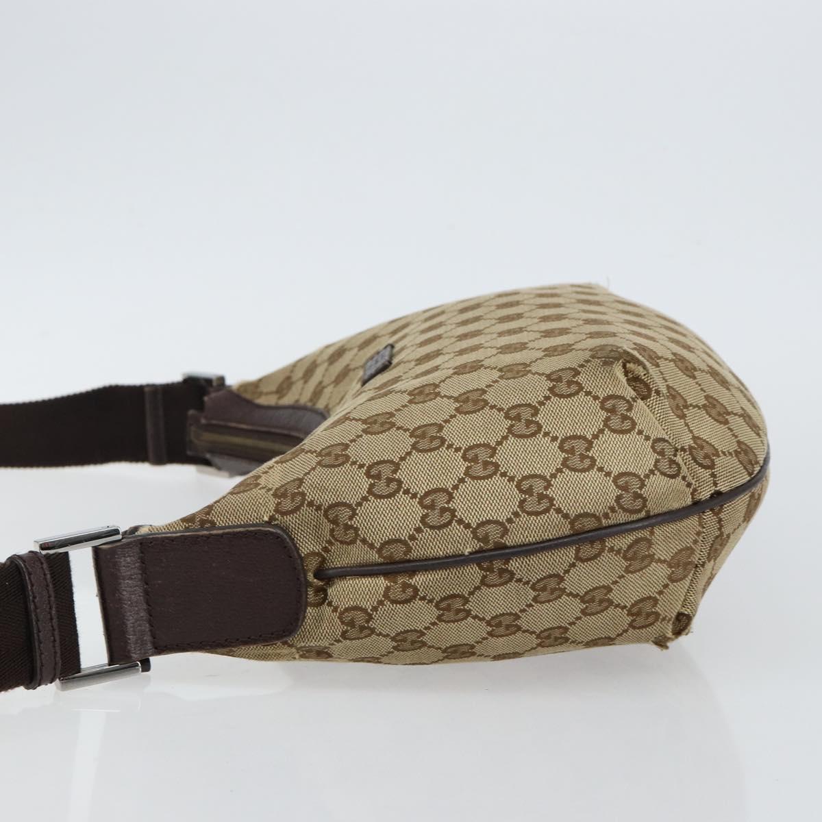 GUCCI GG Canvas Shoulder Bag Beige Silver 181092 Auth 143244
