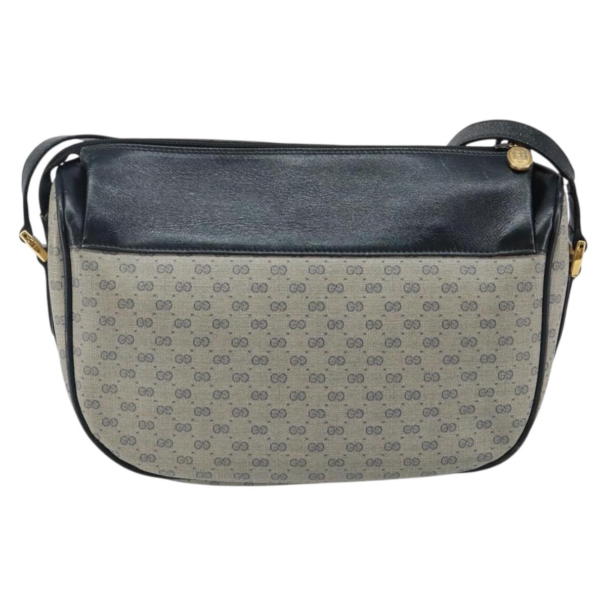 GUCCI Micro GG Supreme Shoulder Bag PVC Navy Gold 001 115 0918 Auth 143245