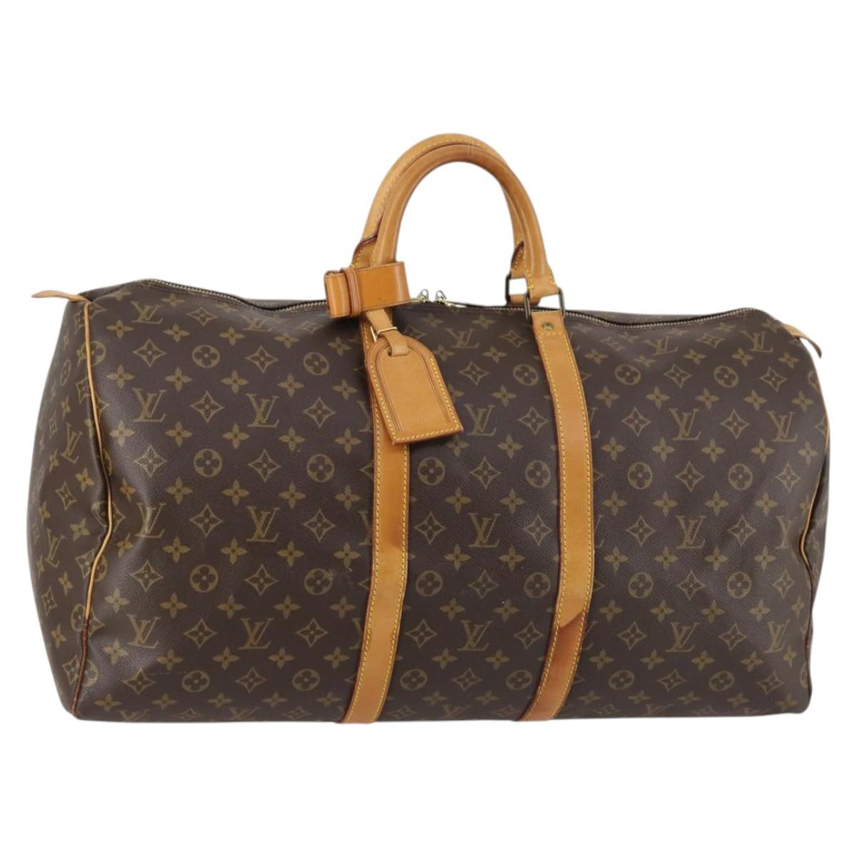 LOUIS VUITTON Monogram Keepall 55 Boston Bag M41424 LV Auth 143247
