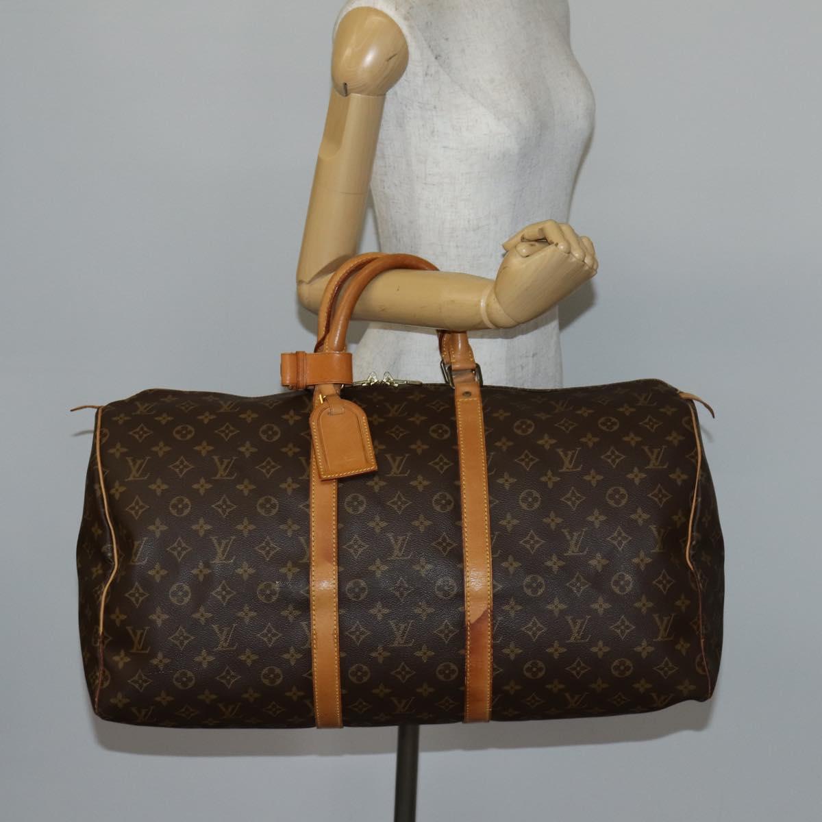LOUIS VUITTON Monogram Keepall 55 Boston Bag M41424 LV Auth 143247