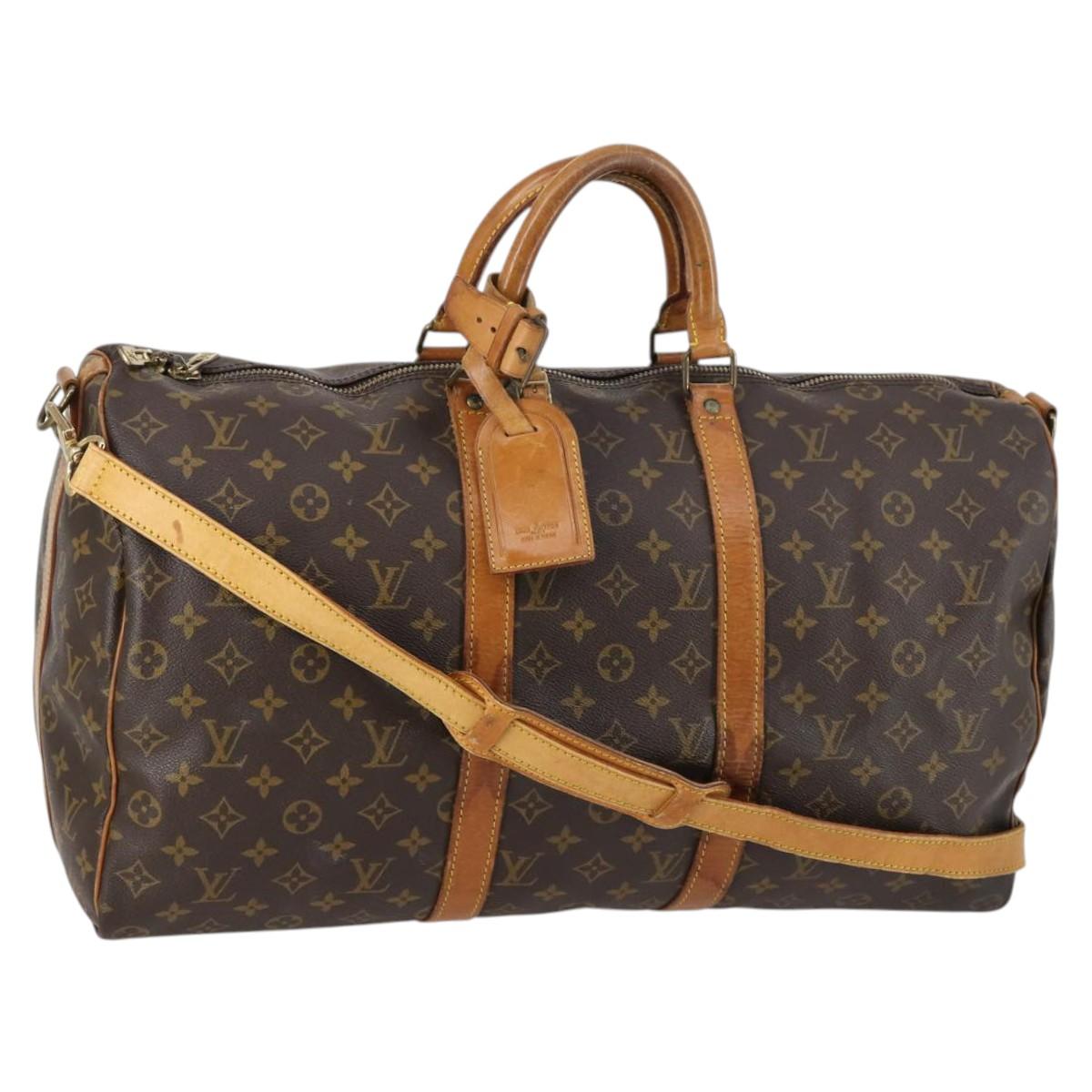 LOUIS VUITTON Monogram Keepall Bandouliere 50 Boston Bag M41416 LV Auth 143249