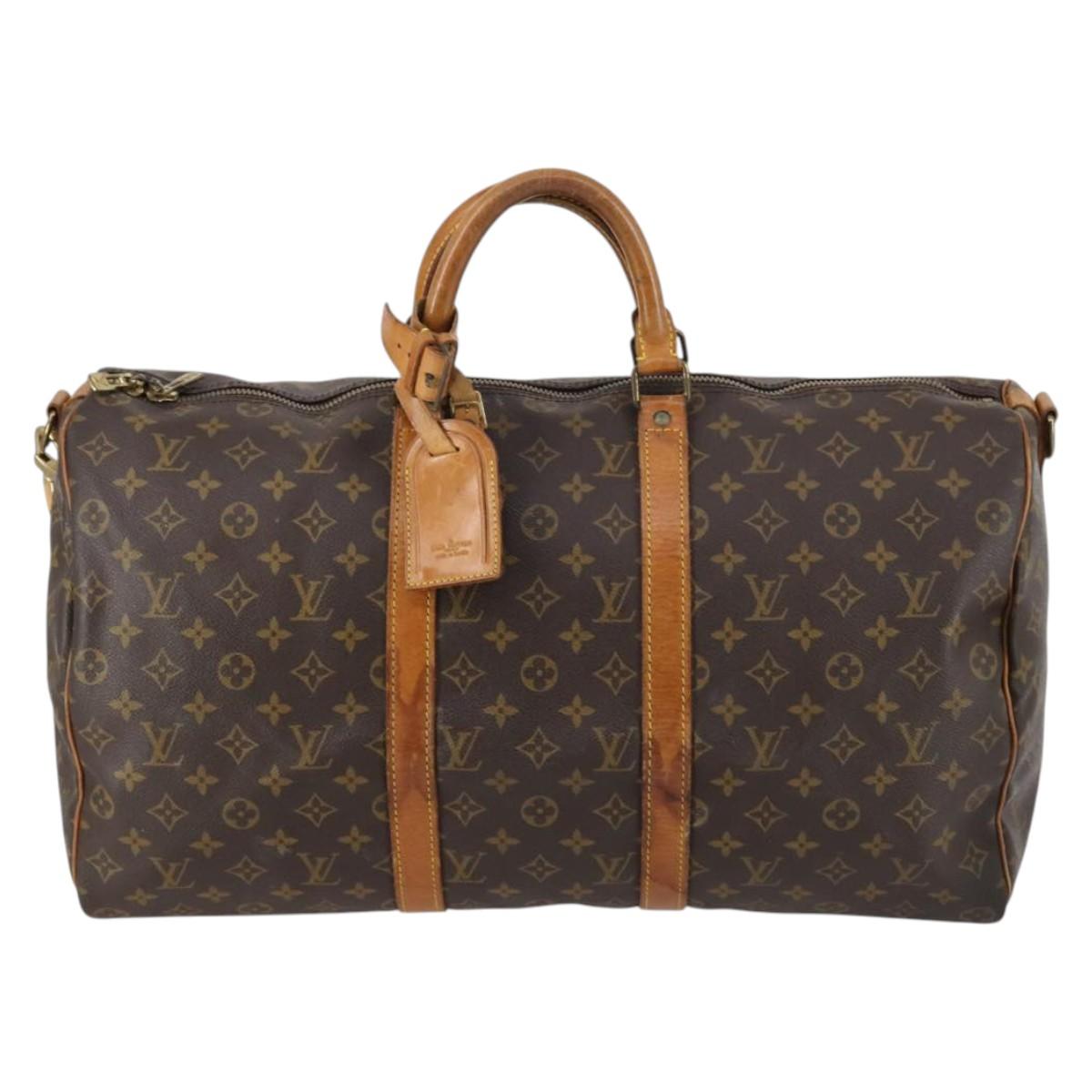 LOUIS VUITTON Monogram Keepall Bandouliere 50 Boston Bag M41416 LV Auth 143249