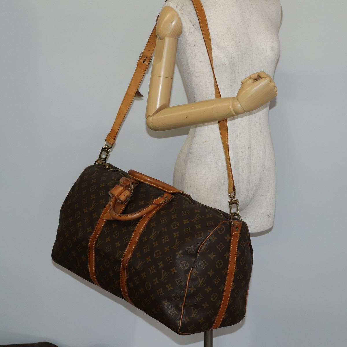 LOUIS VUITTON Monogram Keepall Bandouliere 50 Boston Bag M41416 LV Auth 143249