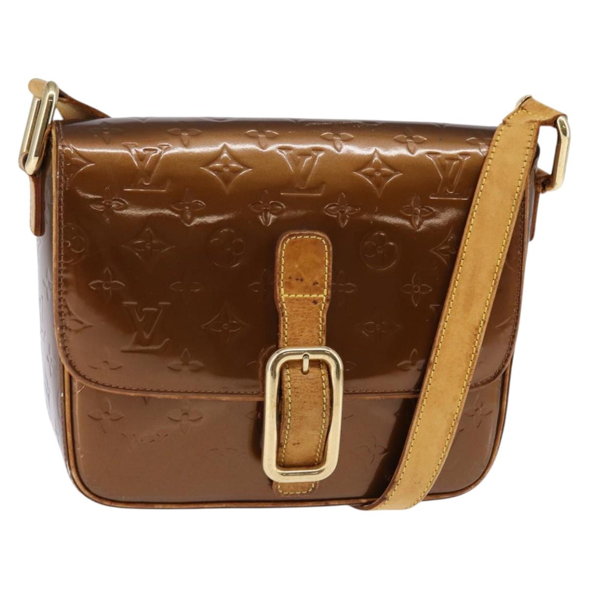 LOUIS VUITTON Monogram Vernis Christie GM Shoulder Bag Bronze M91107 Auth 143251