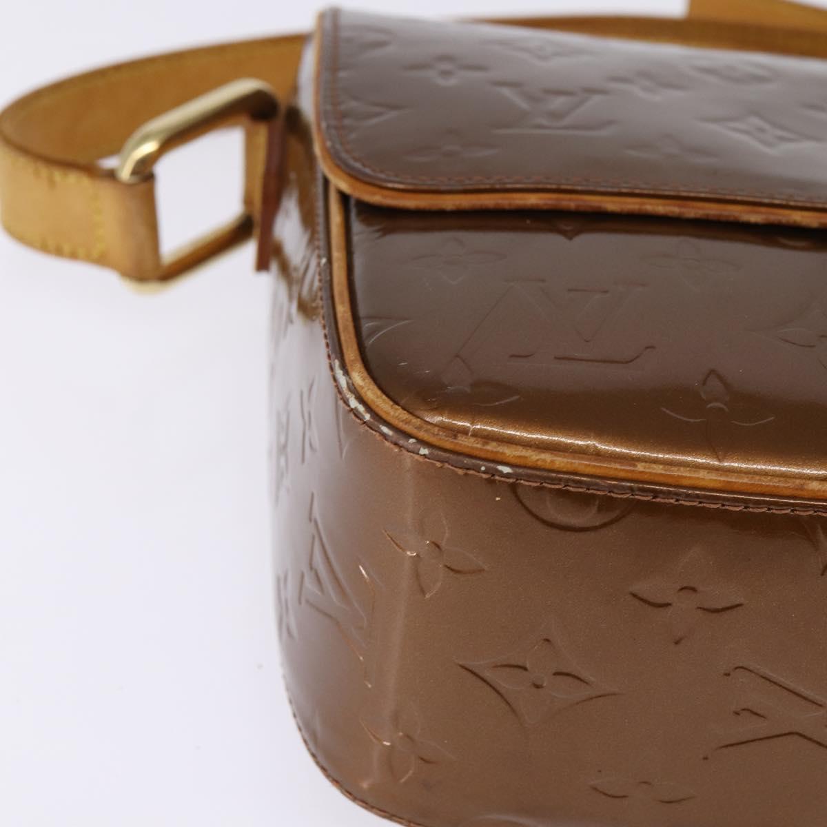 LOUIS VUITTON Monogram Vernis Christie GM Shoulder Bag Bronze M91107 Auth 143251