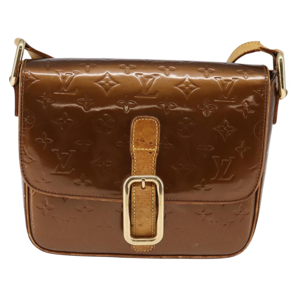 LOUIS VUITTON Monogram Vernis Christie GM Shoulder Bag Bronze M91107 Auth 143251