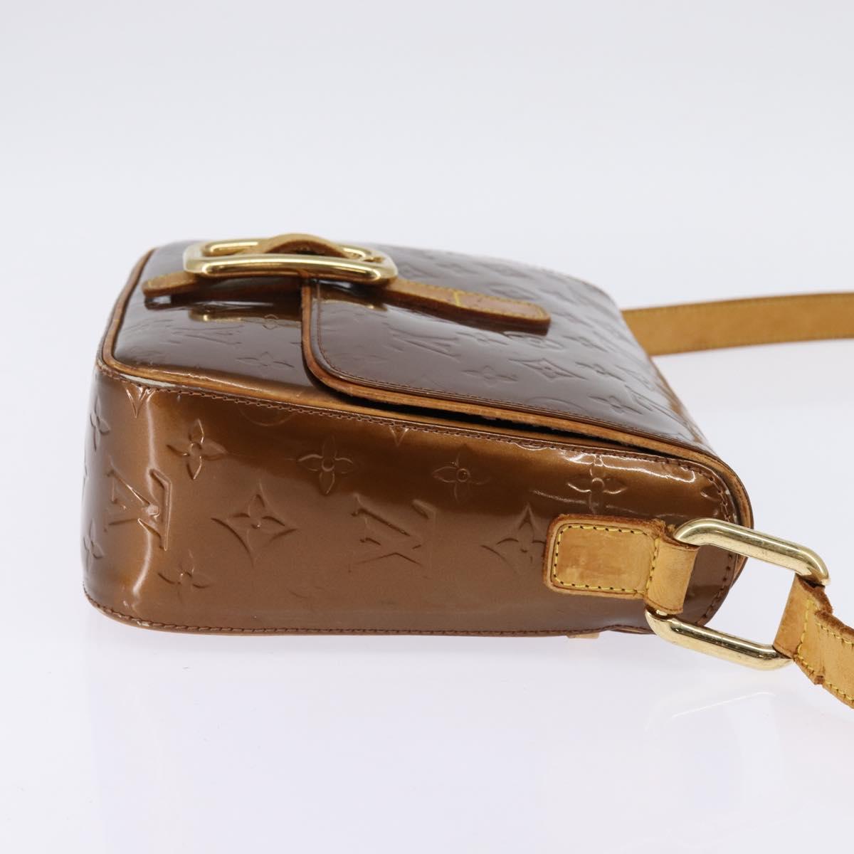 LOUIS VUITTON Monogram Vernis Christie GM Shoulder Bag Bronze M91107 Auth 143251