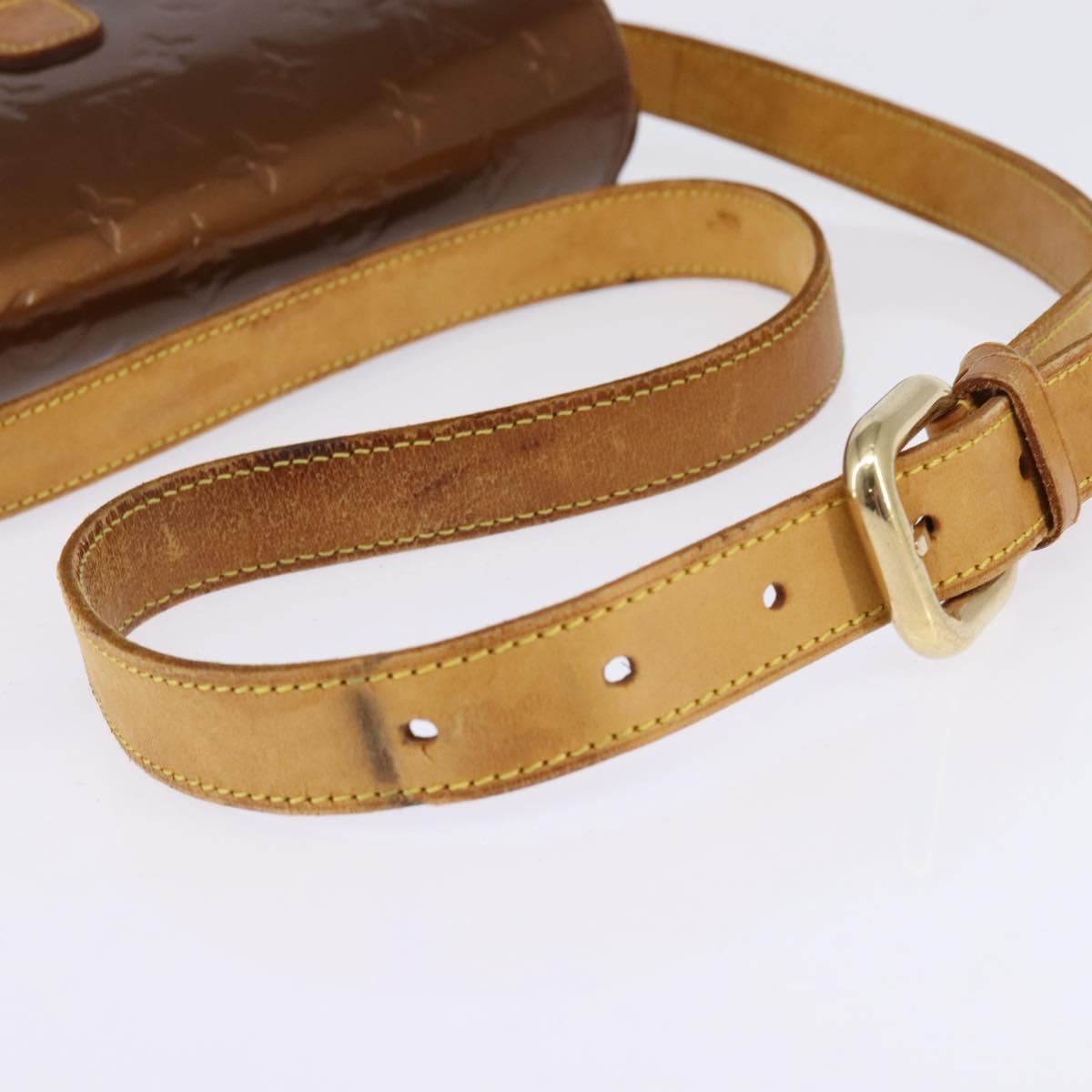 LOUIS VUITTON Monogram Vernis Christie GM Shoulder Bag Bronze M91107 Auth 143251