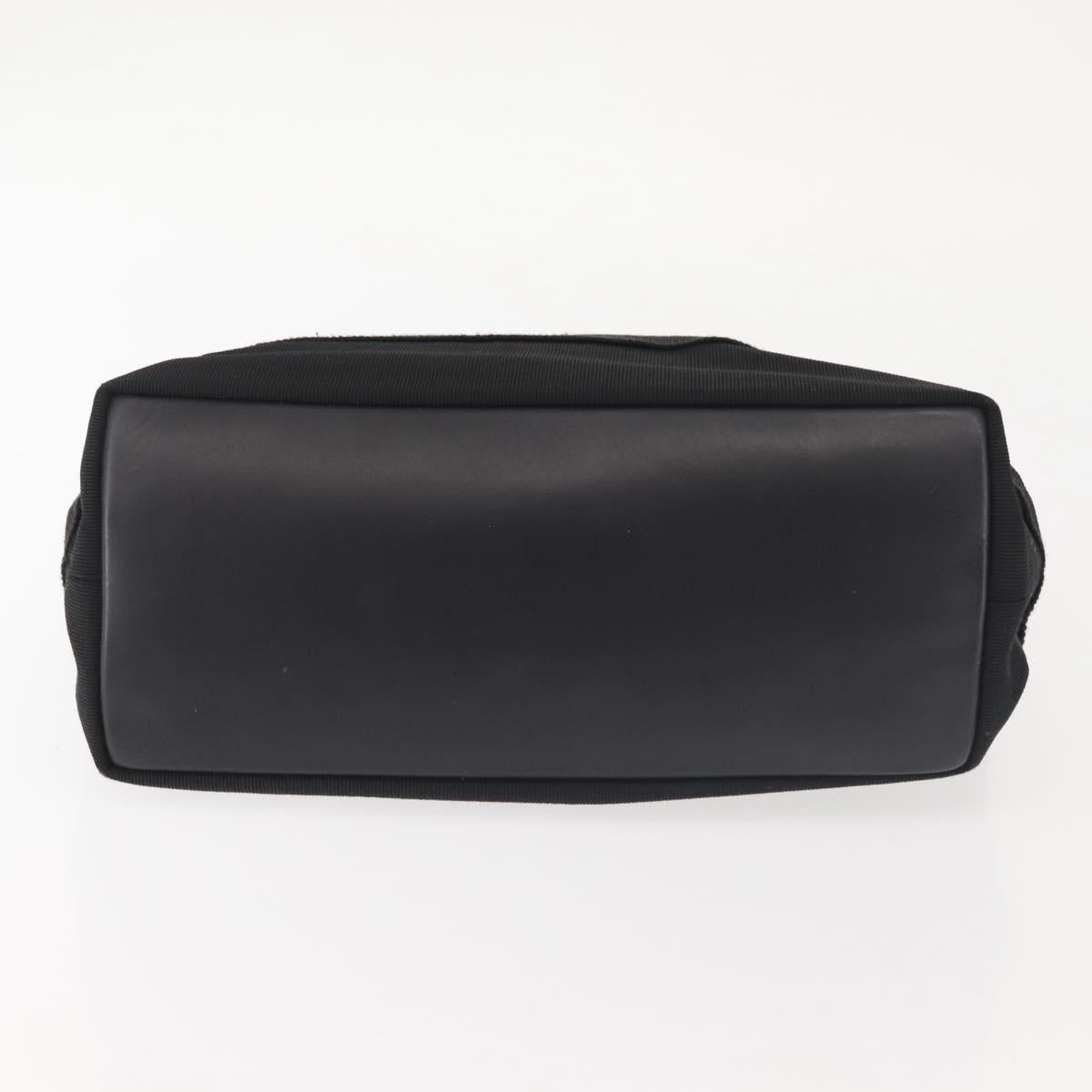 Salvatore Ferragamo Vala Hand Bag Canvas Black Silver Auth 143256
