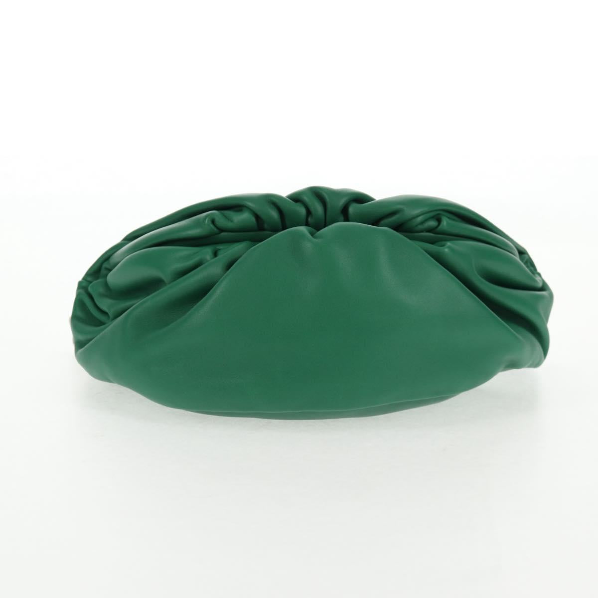 BOTTEGA VENETA The Chain Pouch Leather Green Silver Auth 143261M