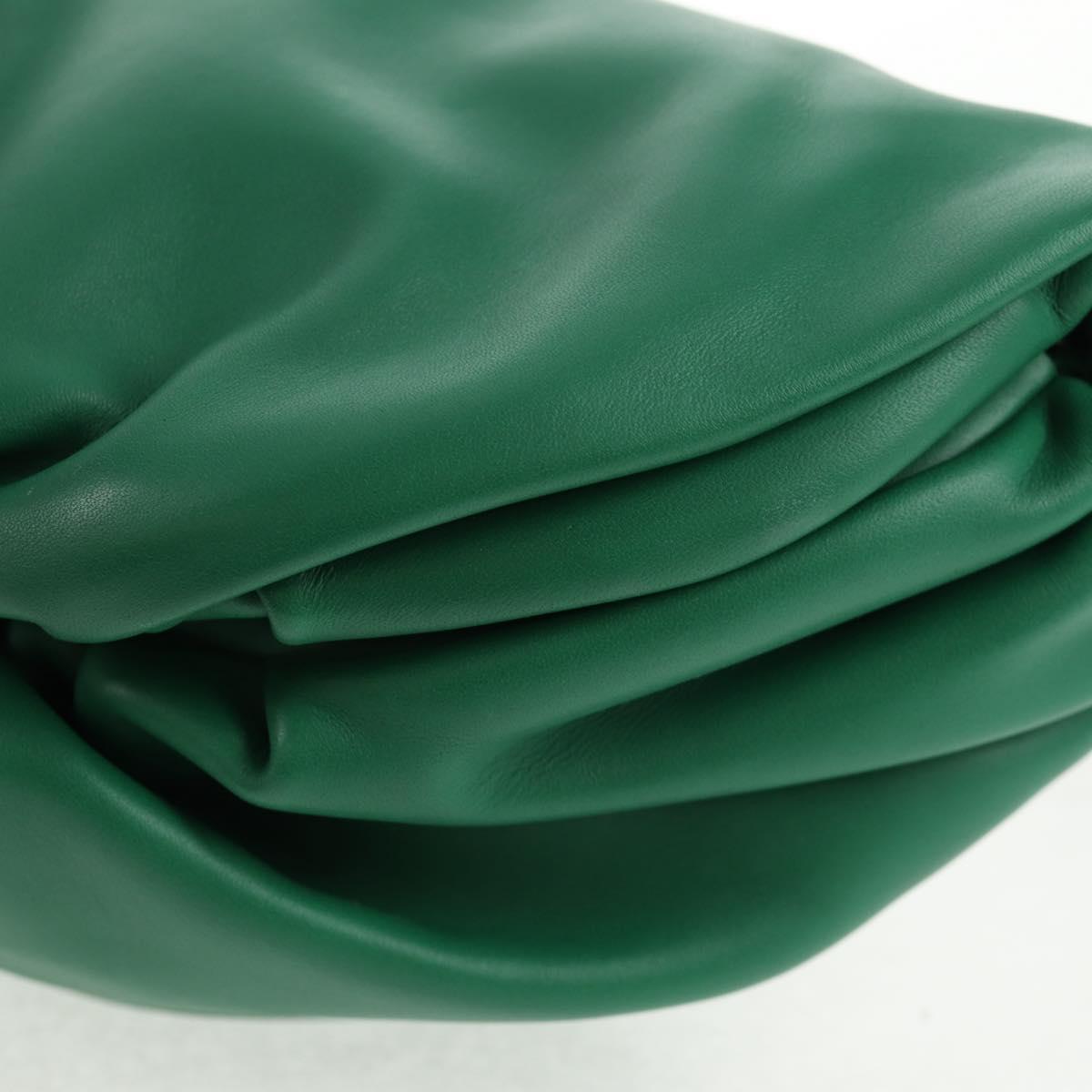 BOTTEGA VENETA The Chain Pouch Leather Green Silver Auth 143261M