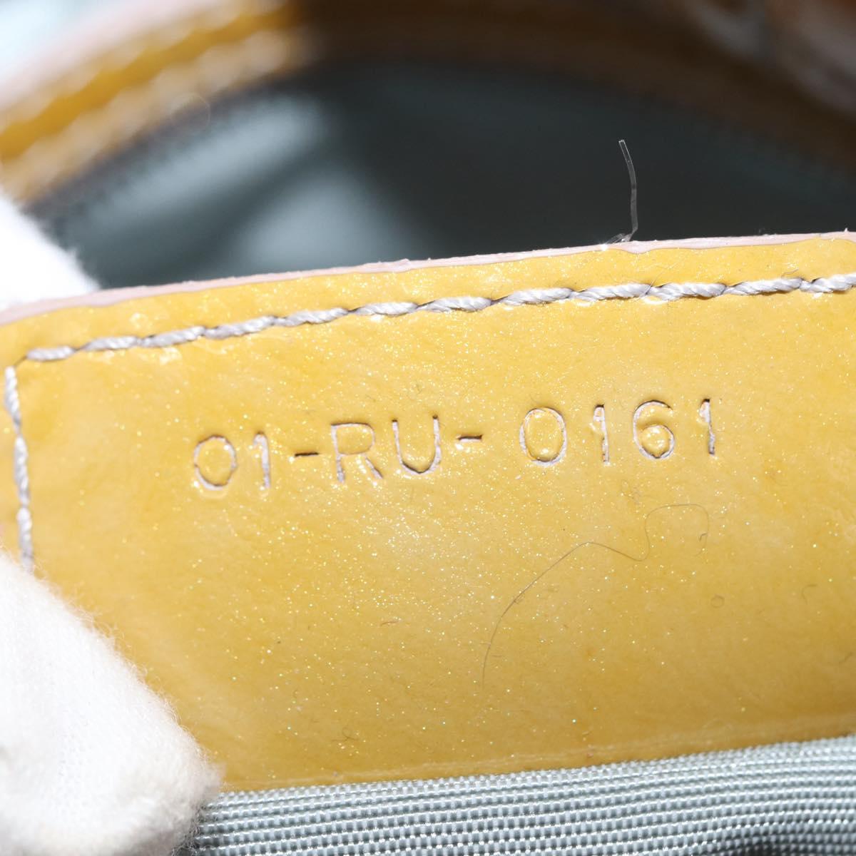 Christian Dior Canage Hand Bag Enamel Yellow Silver Auth 143263