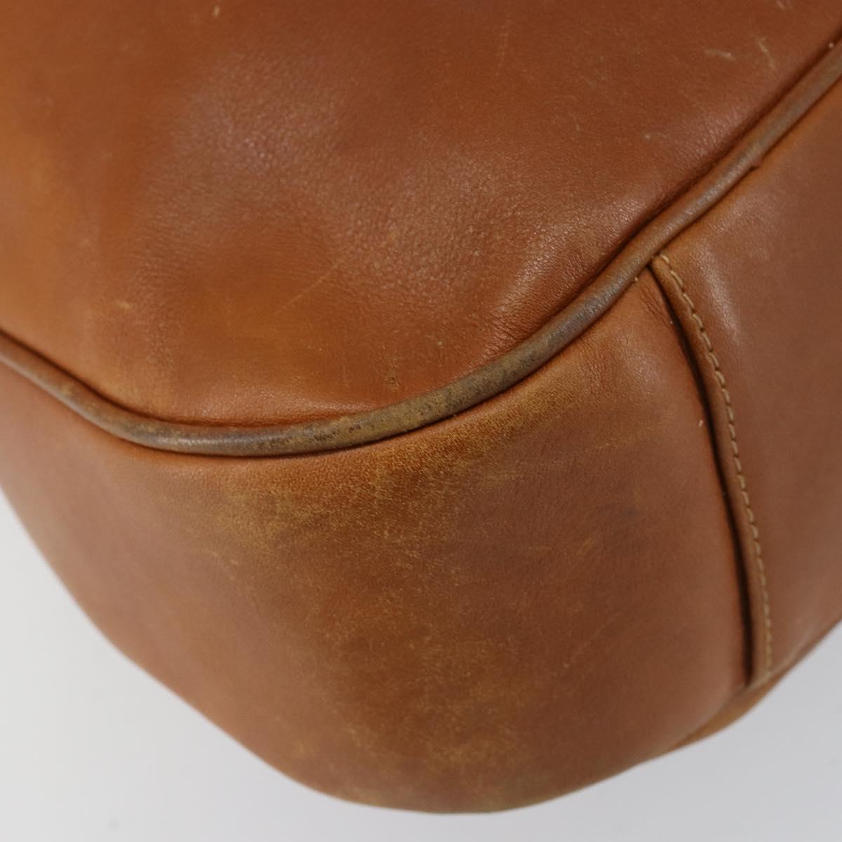 GUCCI Bamboo Hand Bag Leather 2way Beige Silver 001 1577 Auth 143268