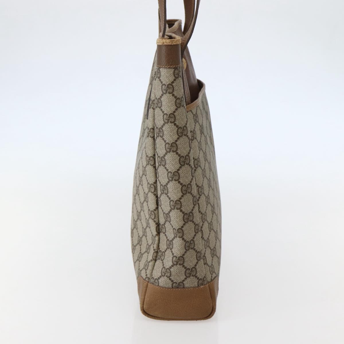 GUCCI GG Supreme Tote Bag PVC Beige Gold 002 37 0035 Auth 143269
