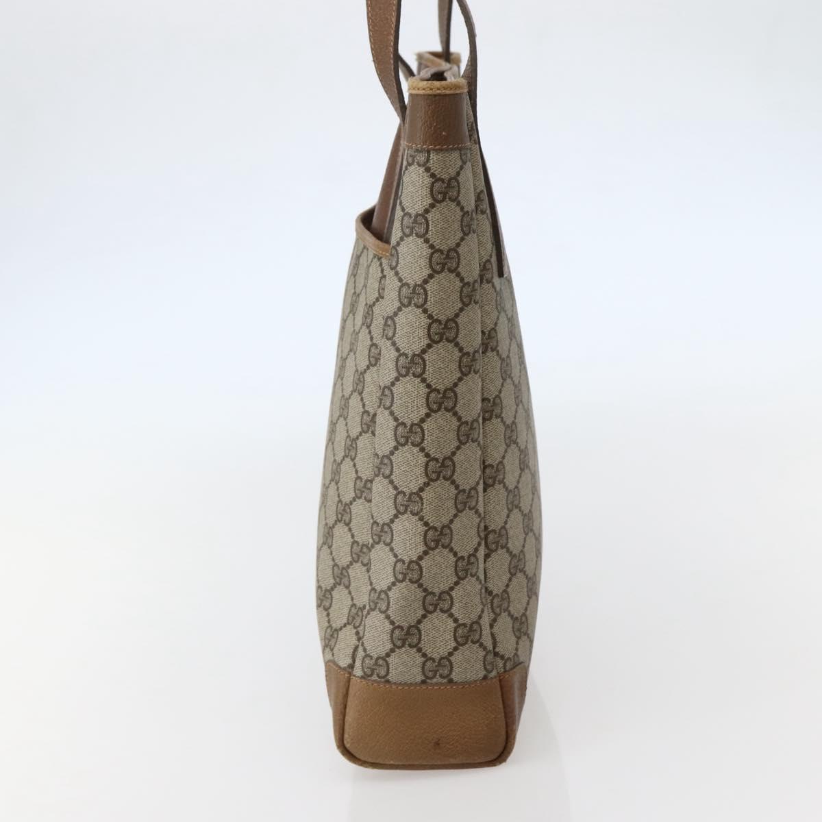 GUCCI GG Supreme Tote Bag PVC Beige Gold 002 37 0035 Auth 143269