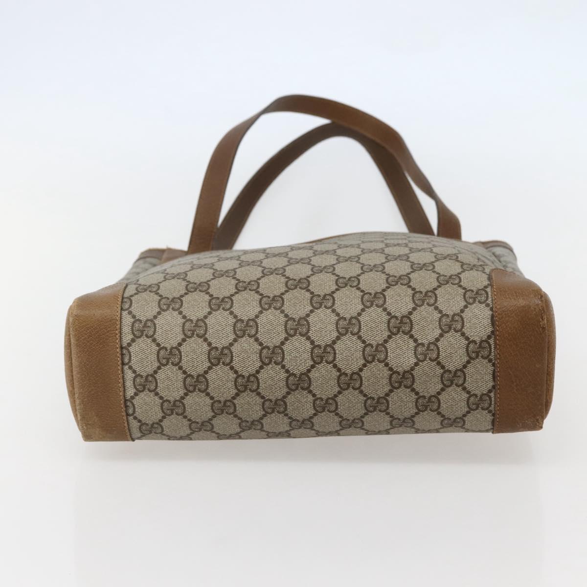 GUCCI GG Supreme Tote Bag PVC Beige Gold 002 37 0035 Auth 143269