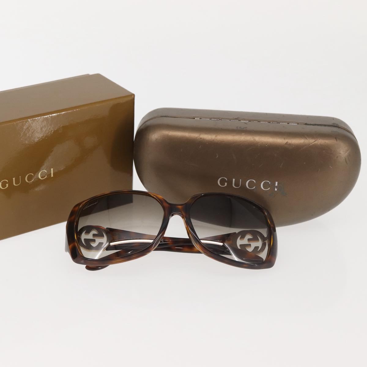 GUCCI Sunglasses Plastic Brown Auth 143270