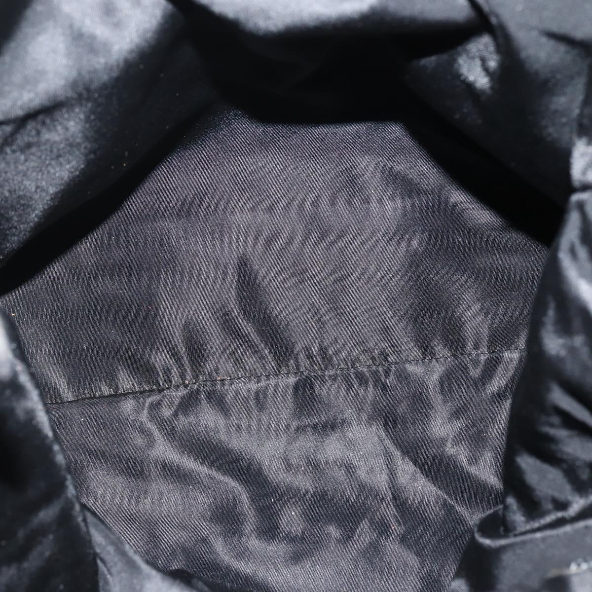 PRADA Hand Bag Nylon Black Silver Auth 143271