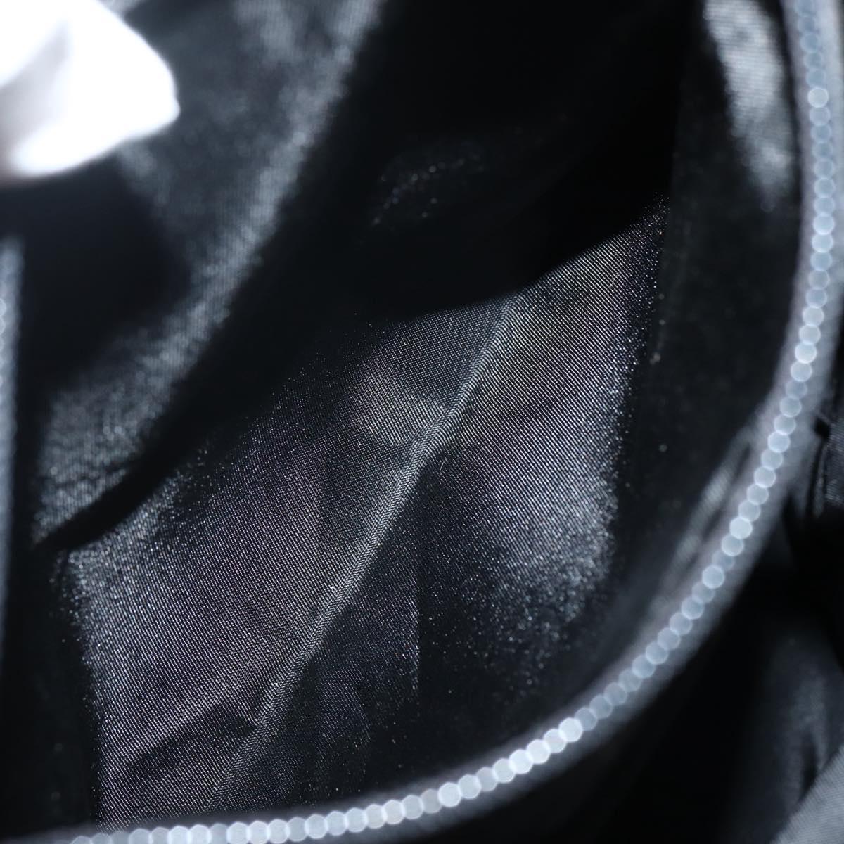 PRADA Hand Bag Nylon Black Silver Auth 143271