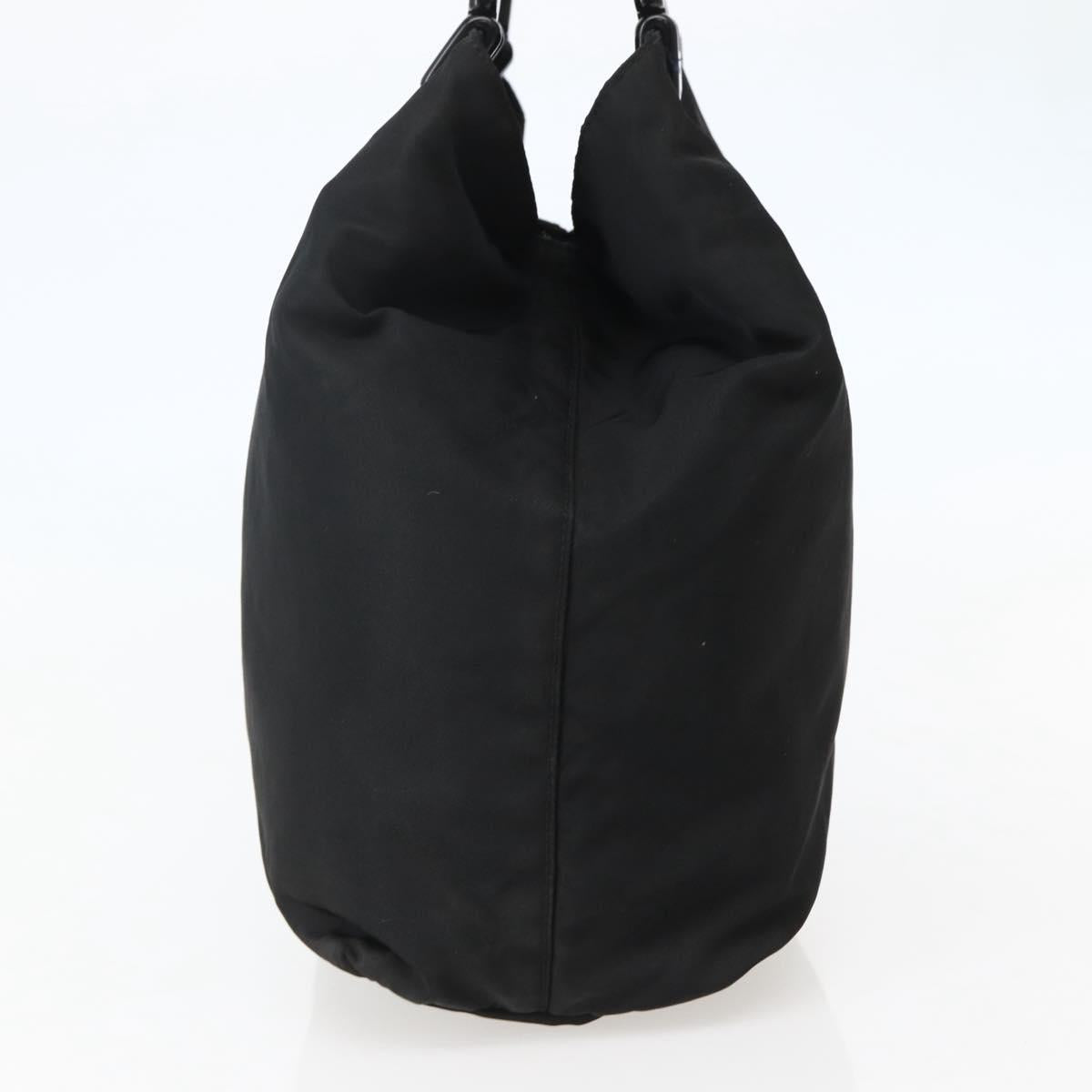 PRADA Hand Bag Nylon Black Silver Auth 143271