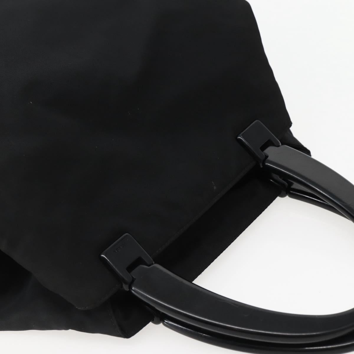 PRADA Hand Bag Nylon Black Silver Auth 143271